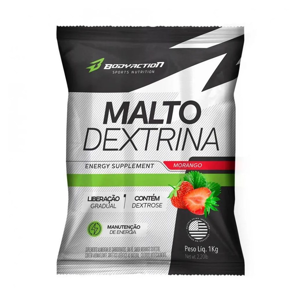 Maltodextrina Body Action Malto Dextrin Morango Silvestre 1kg