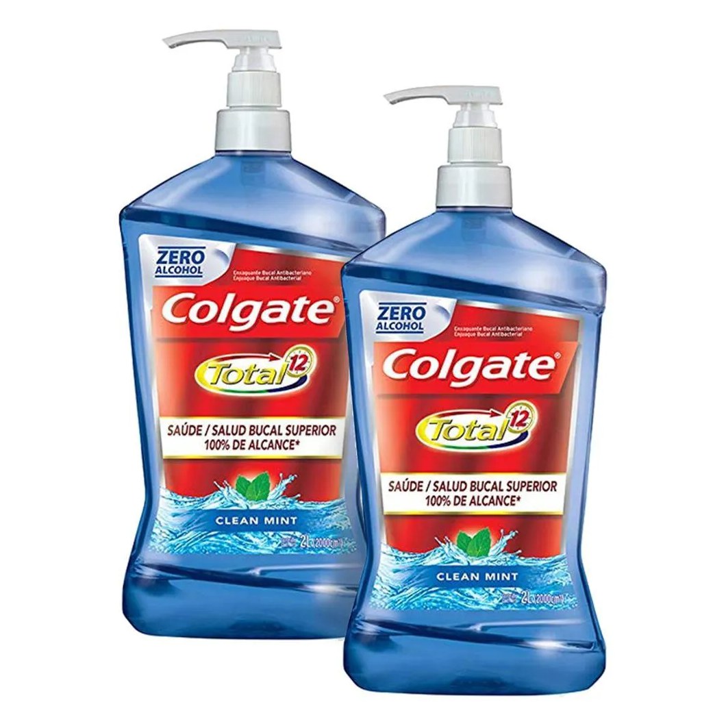 Kit 2 Enxaguante Bucal Colgate Total 12 Clean Mint 2L