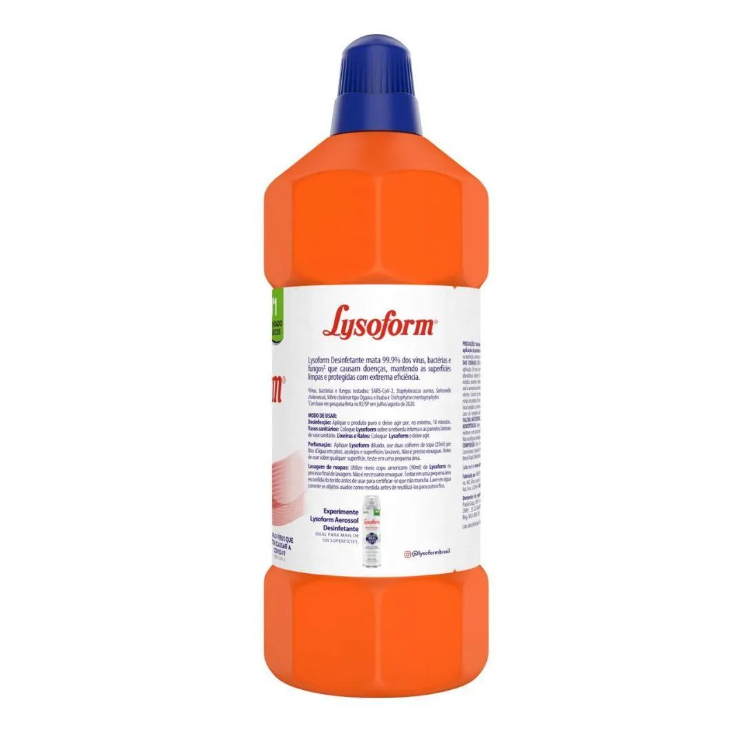 Desinfetante Bruto Lysoform Uso Geral Suave Odor 1l