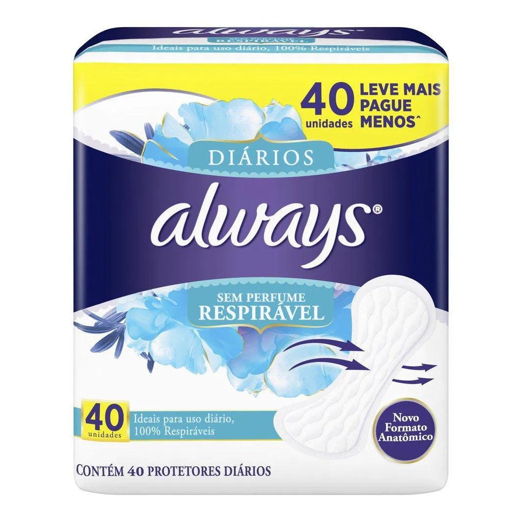 Protetores Diários Always Respirável 40 unidades