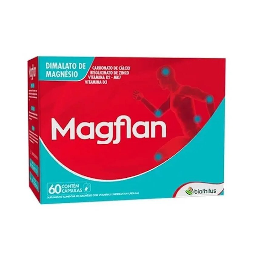 Vitamina Magflan Dimalato de Magnésio 60 cápsulas - Biofhitus