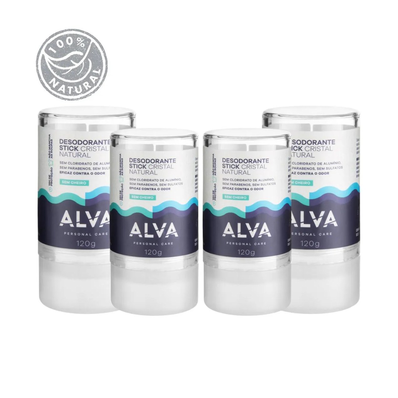 Desodorante Natural Pedra Cristal Alva Alemanha Kit 5 Unidad