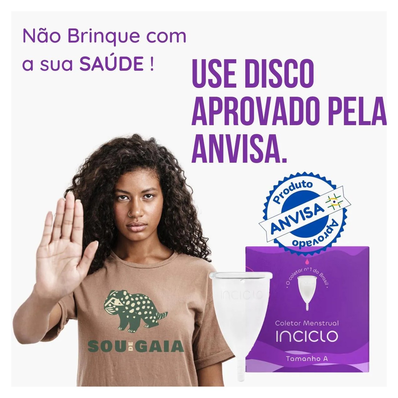 Kit Coletor Menstrual Inciclo A + cápsula Esterilizadora Lavanda / Roxa / Lilás
