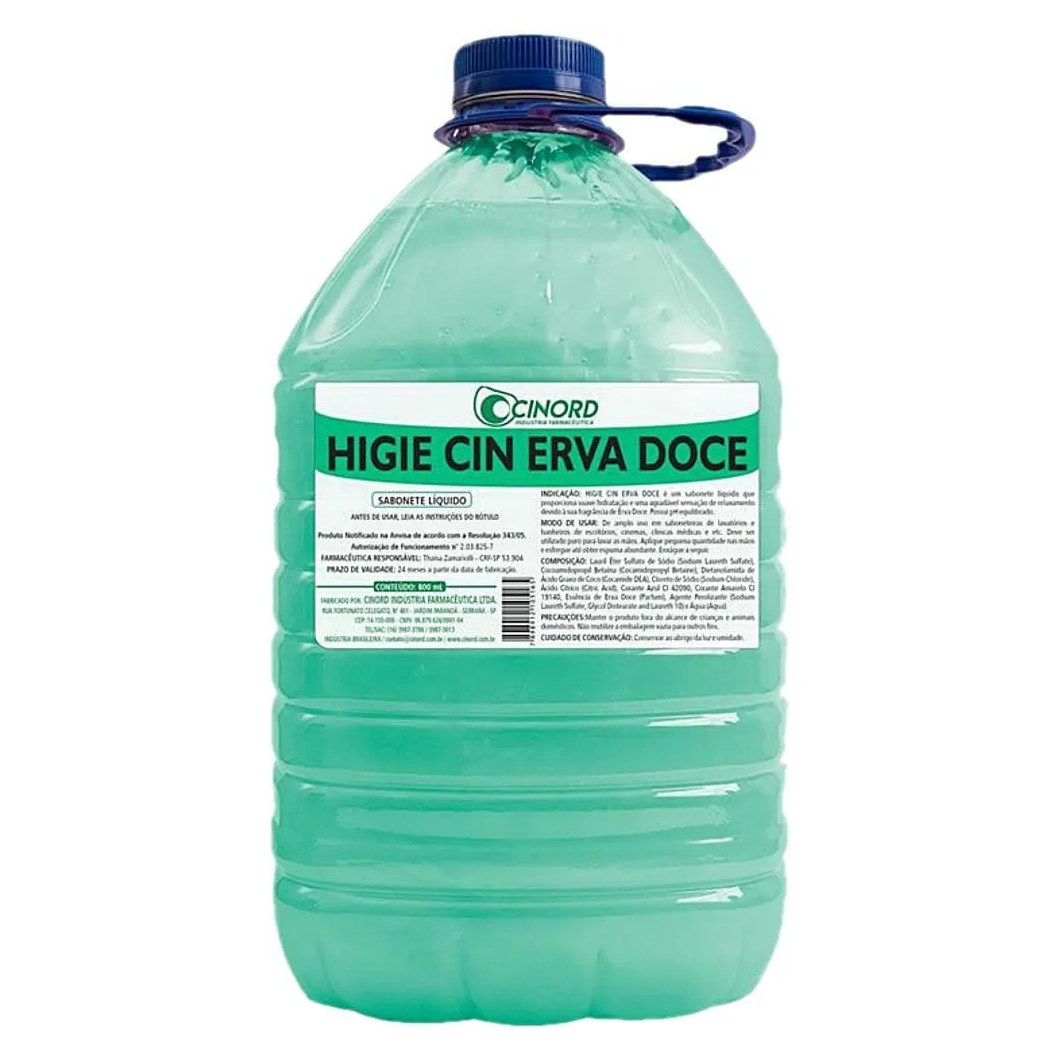 Sabonete Líquido Perolado Higie Cin Cinord Erva Doce 5l