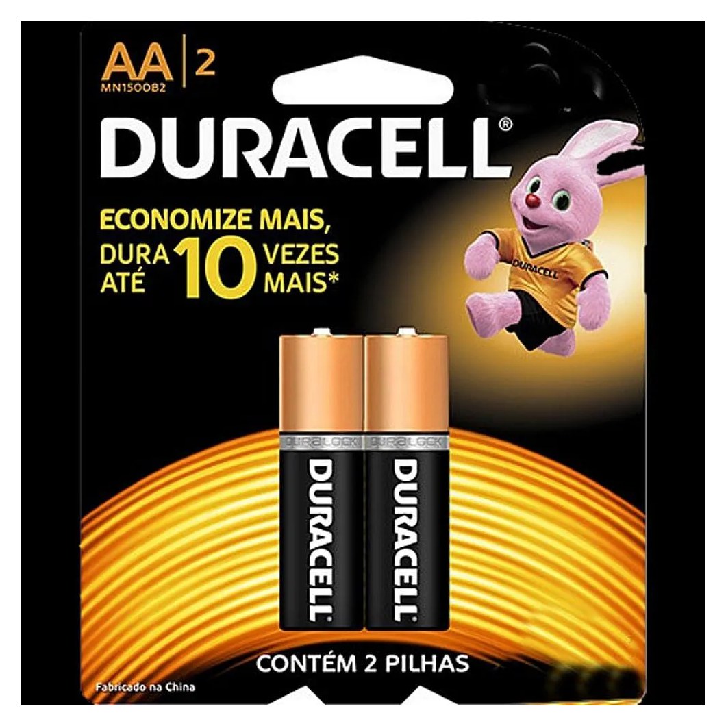 Pilha Alcalina Aa Duracell 1.5v - 2 unidades