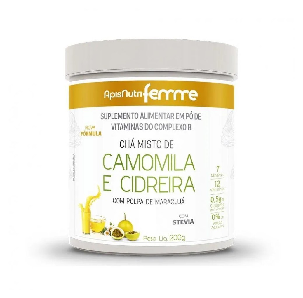 Chá Solúvel (200g) - Sabor: Camomila, Cidreira e Maracujá