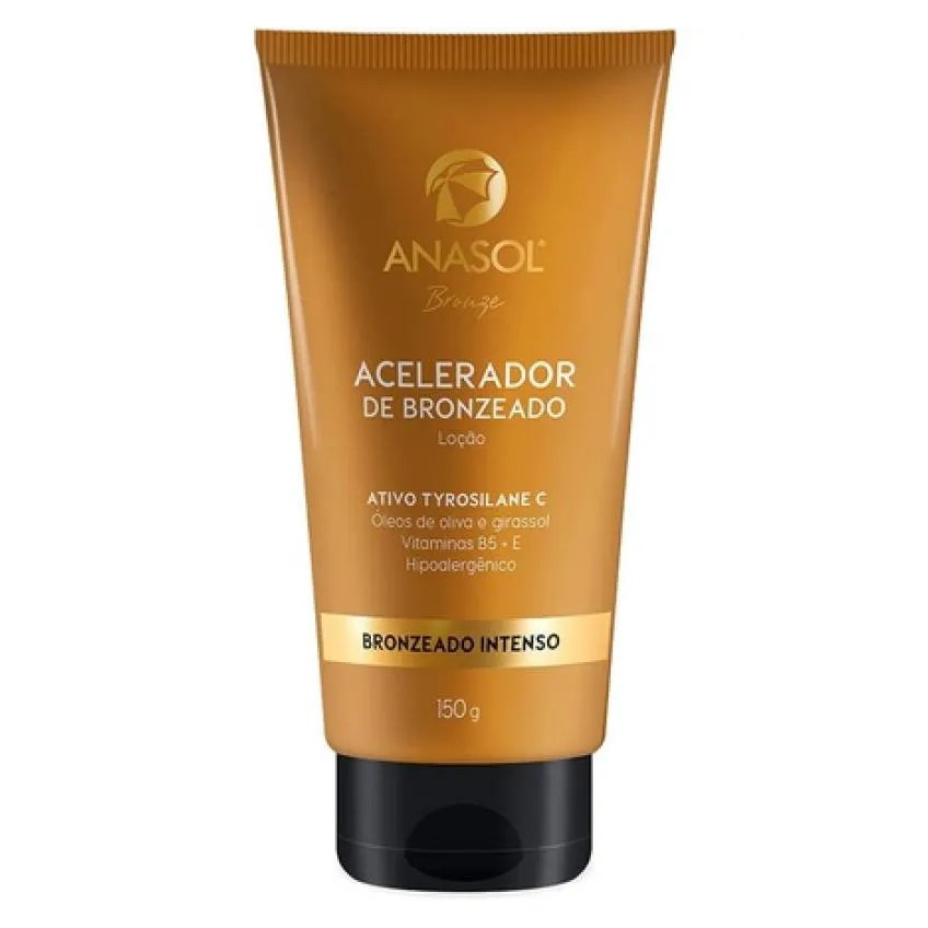 ACELERADOR DE BRONZEADO ANASOL LOçãO - ÓLEOS DE OLIVA E GIRASSOL / VITAMINA B5 + E - HIPOALéRGICO 150 G