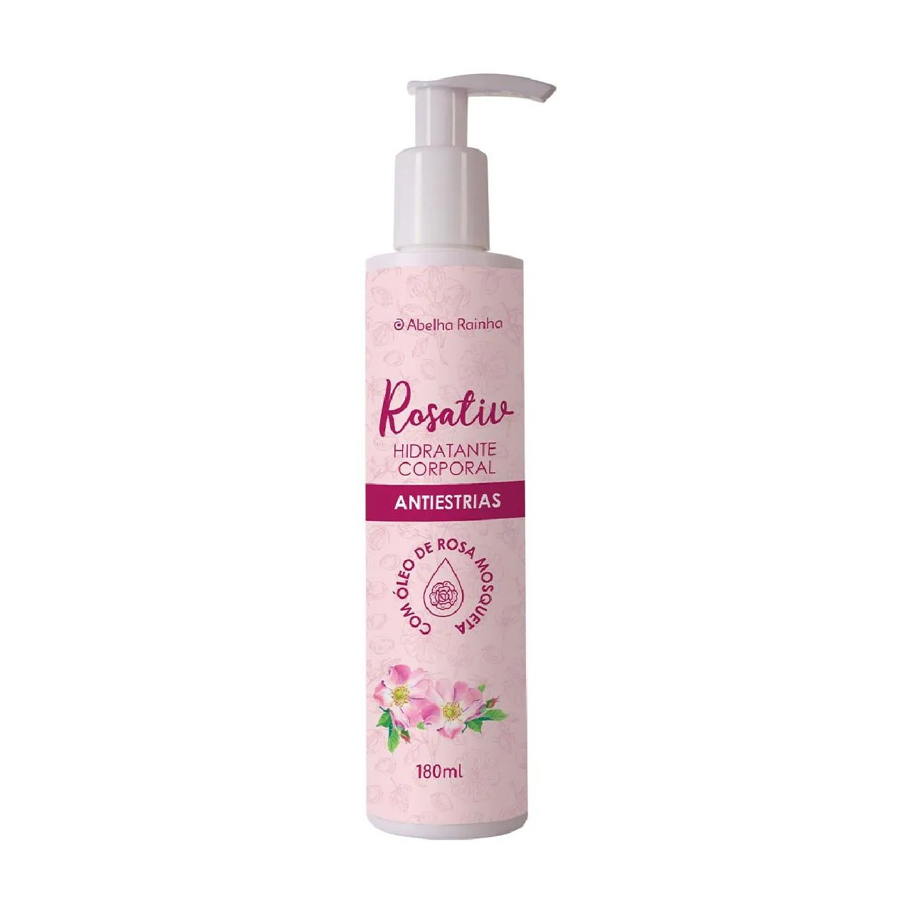 Hidratante Corporal Antiestrias Oleo Rosa Mosqueta Rosativ Abelha Rainha 180ml