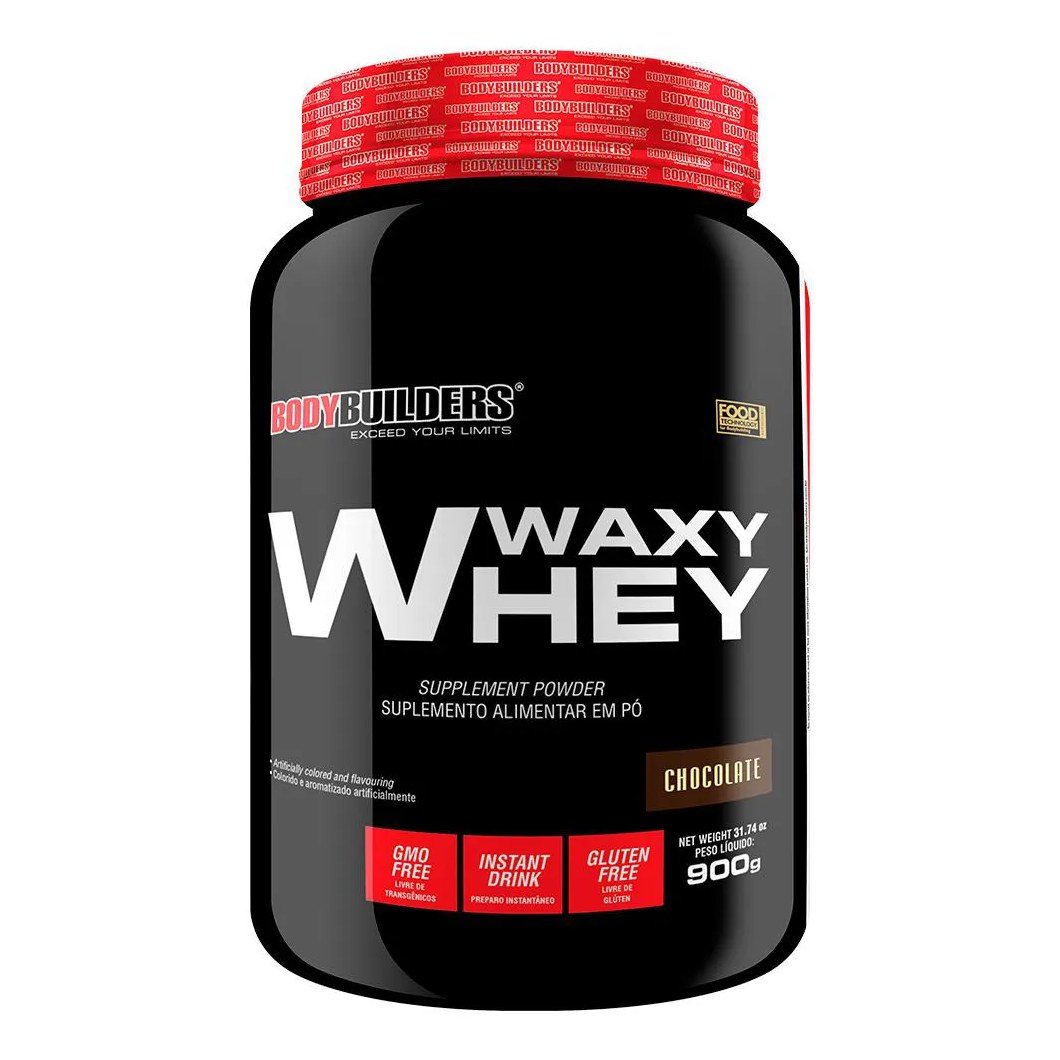 Whey Protein Waxy Whey Pote 900g - Suplemento para Definição e Performance - Bodybuilders Morango