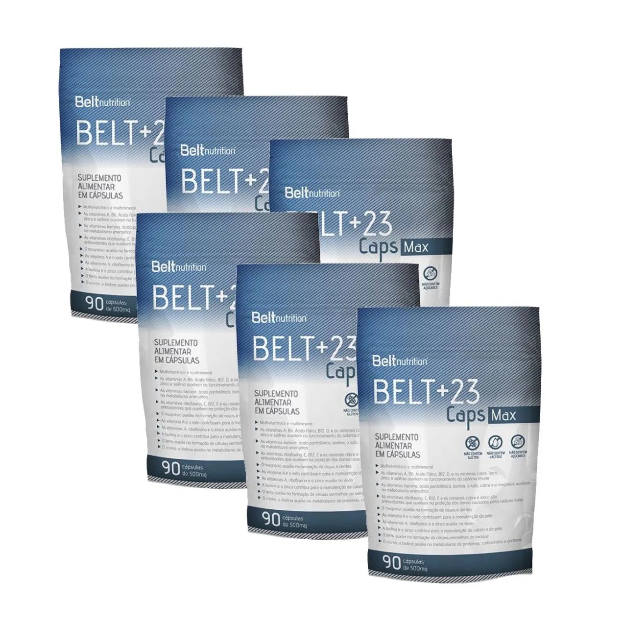 6x Belt +23 cápsulas Max Pacote-multivitamínico-90 Cápsulas.