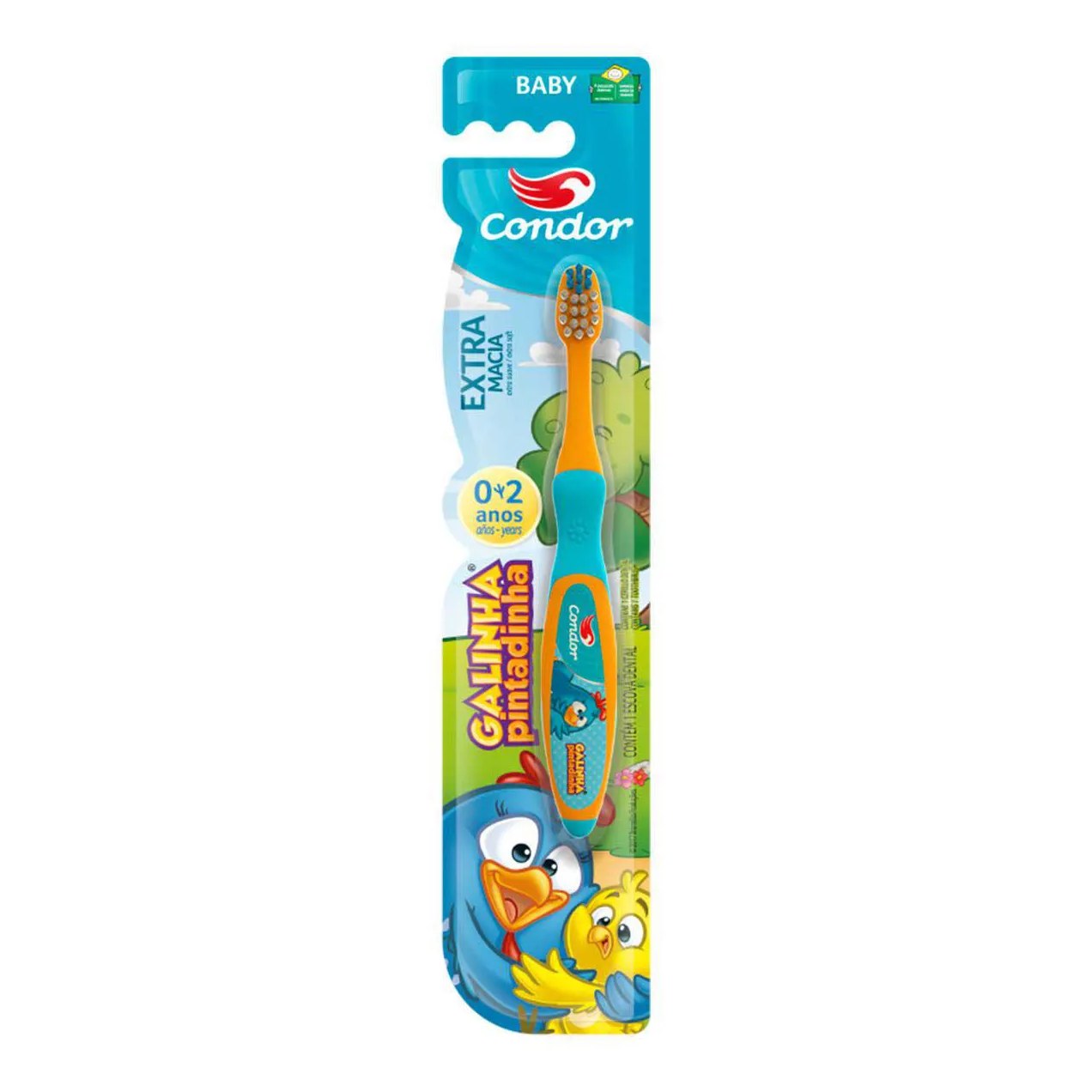 Escova de Dente Infantil Condor Galinha Pintadinha Baby 0-2 Anos Extra Macia com 1 unidade