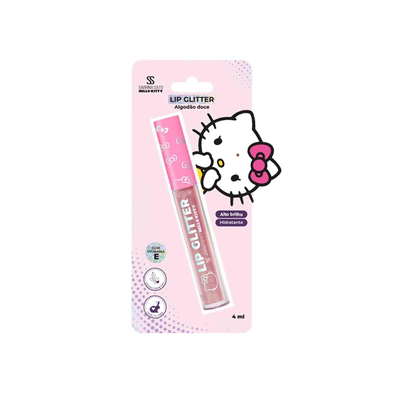 Lip Glitter Sabrina Sato Hello Kitty - Algodão Doce 4ml