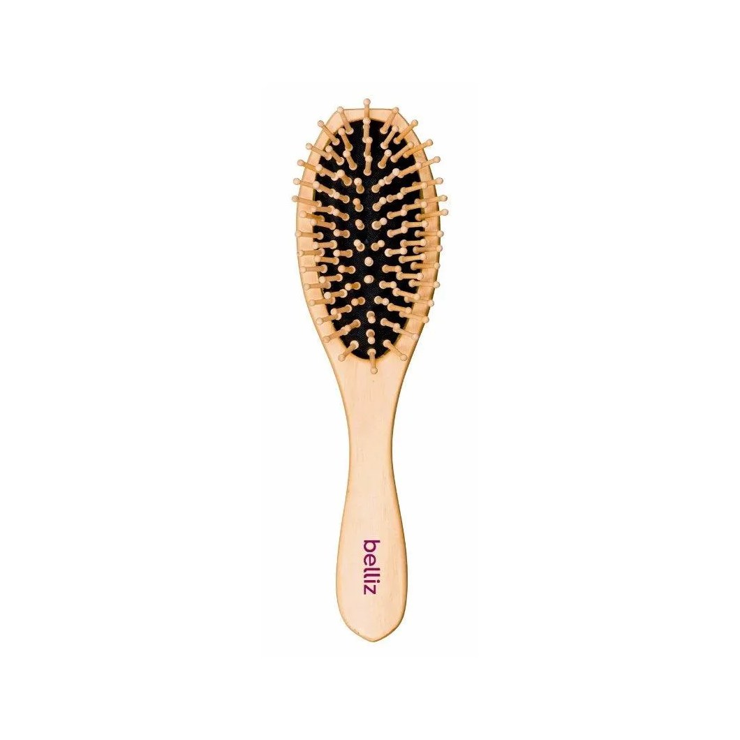 Escova de Cabelo Belliz Wood Oval Cerdas de Madeira