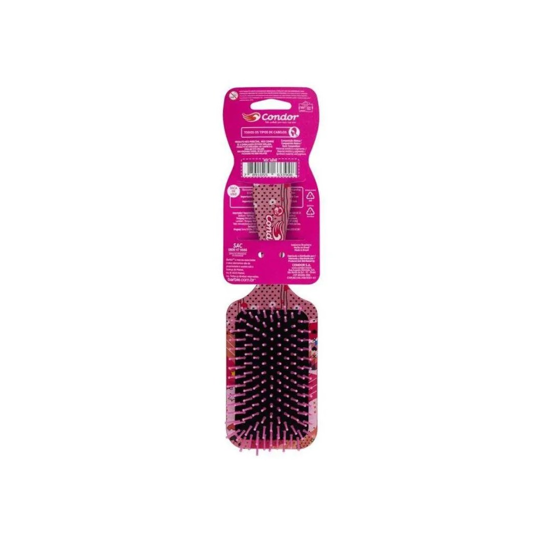 Escova de Cabelo Condor Barbie Rosa
