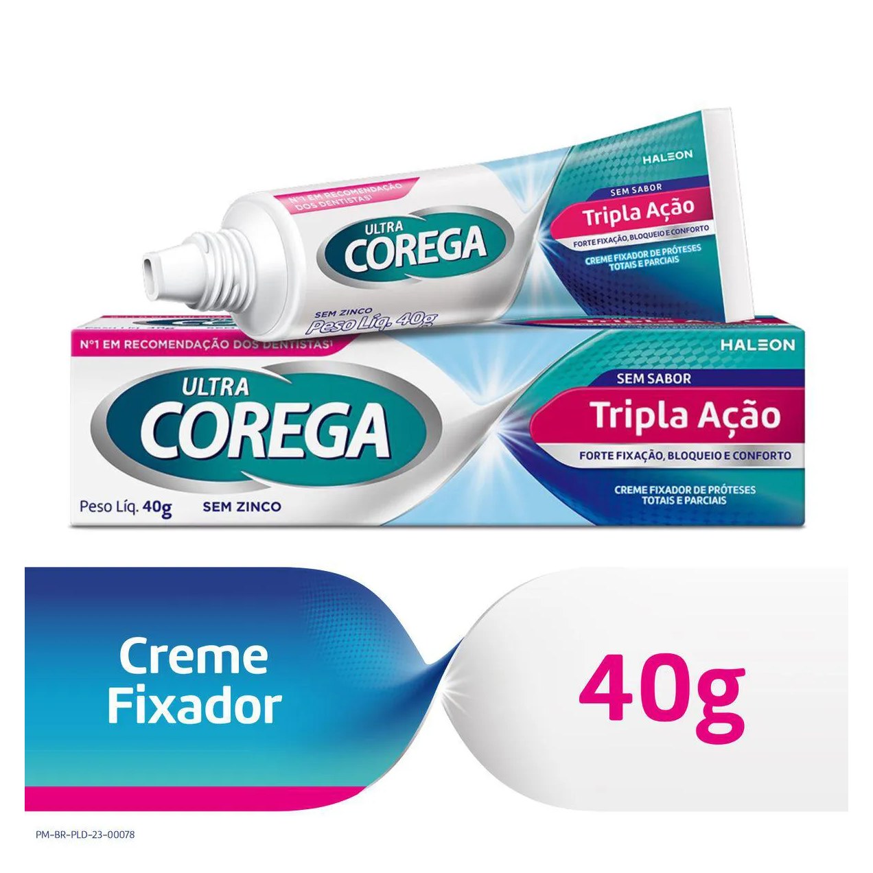 Kit Creme Fixador de Dentadura Ultra Corega Tripla Ação Sem Sabor 40g + Creme Dental Parodontax Flúor Extra Fresh 90g