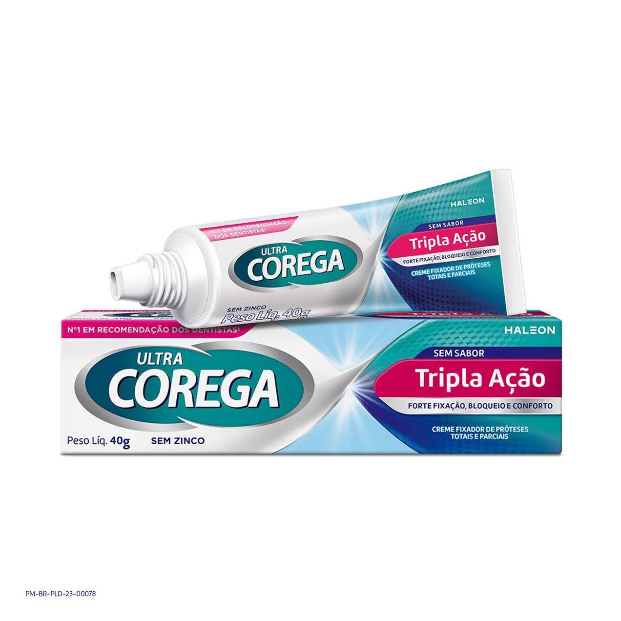 Kit Creme Fixador de Dentadura Ultra Corega Tripla Ação Sem Sabor 40g + Creme Dental Parodontax Flúor Extra Fresh 90g