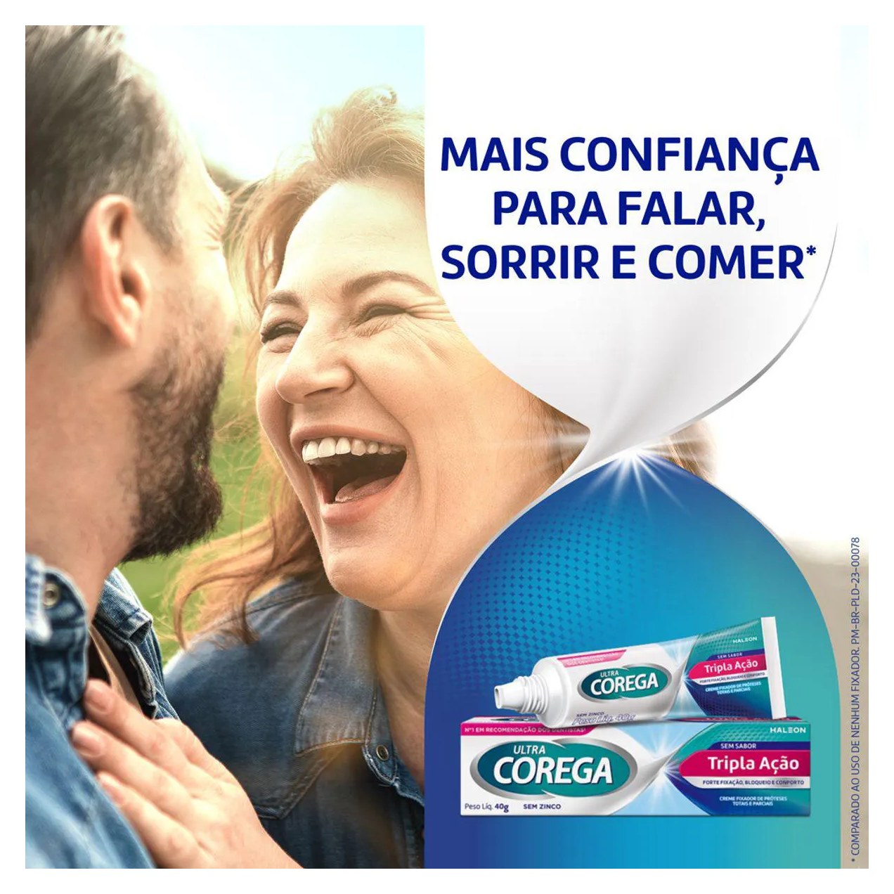 Kit Corega Creme Fixador Ultra Tripla Ação Sem sabor 70g + Tabs Limpeza 3 Minutos 6 Pastilhas
