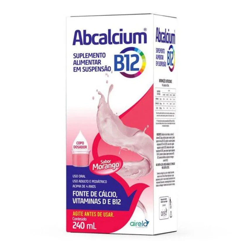 Abcalcium B12 Cálcio Vitaminas D B12 240 Ml Airela
