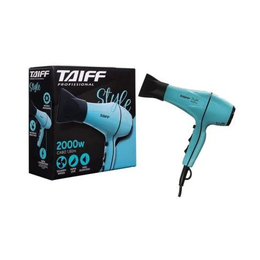 Secador de Cabelo Profissional Taiff Style Azul Tiffany 2000w 127v
