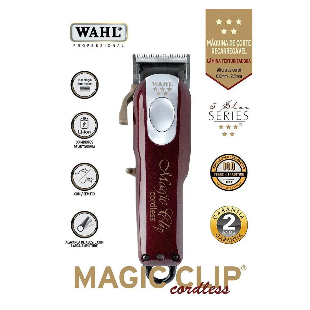 Maquina de Cortar Cabelo Magic Clip Cordless Wahl