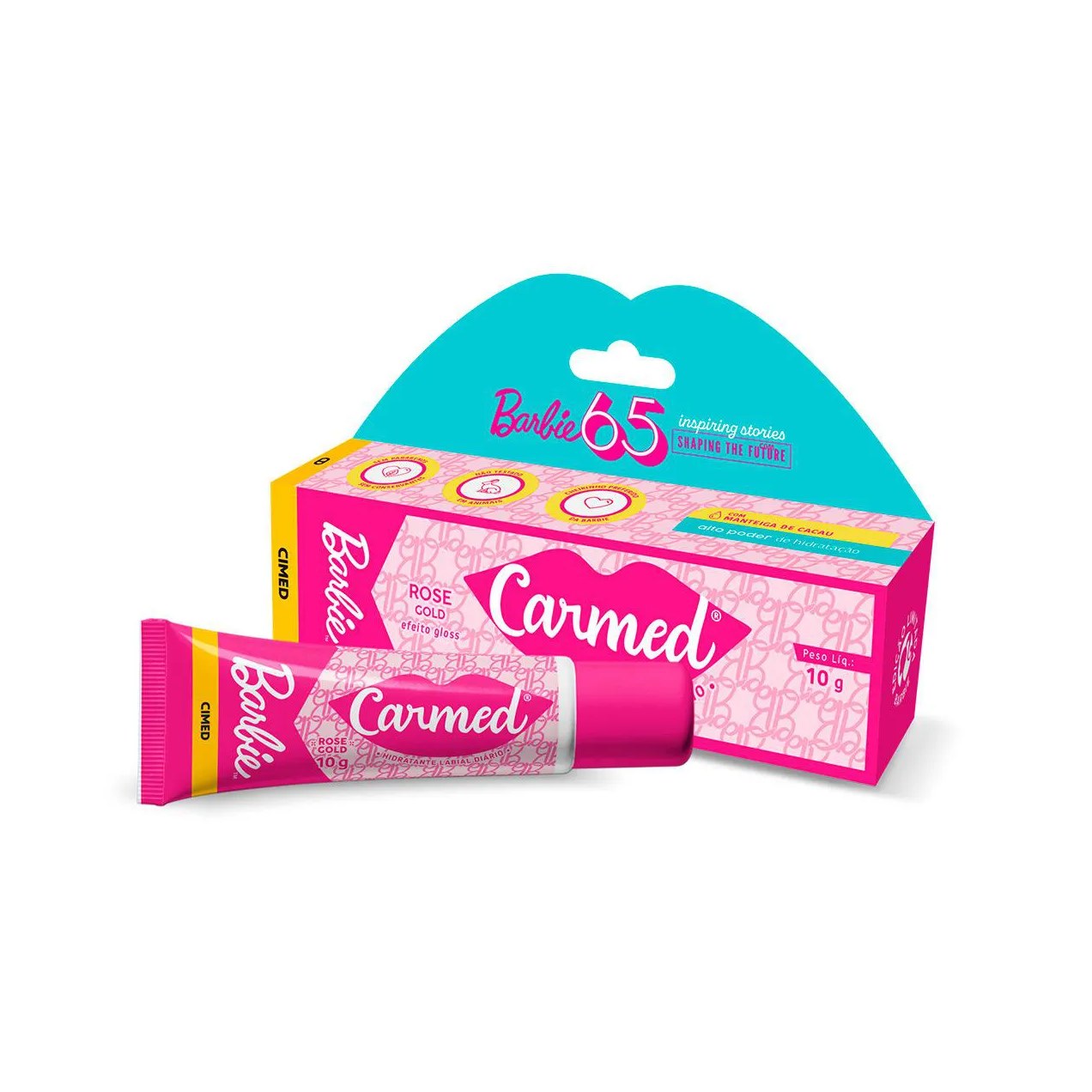 Hidratante Labial Carmed Barbie Rose Gold Efeito Gloss 10g