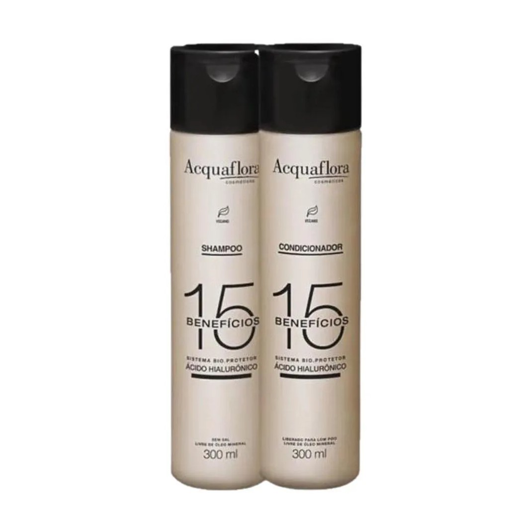 Kit Shampoo + Condicionador Acquaflora 15 Benefícios