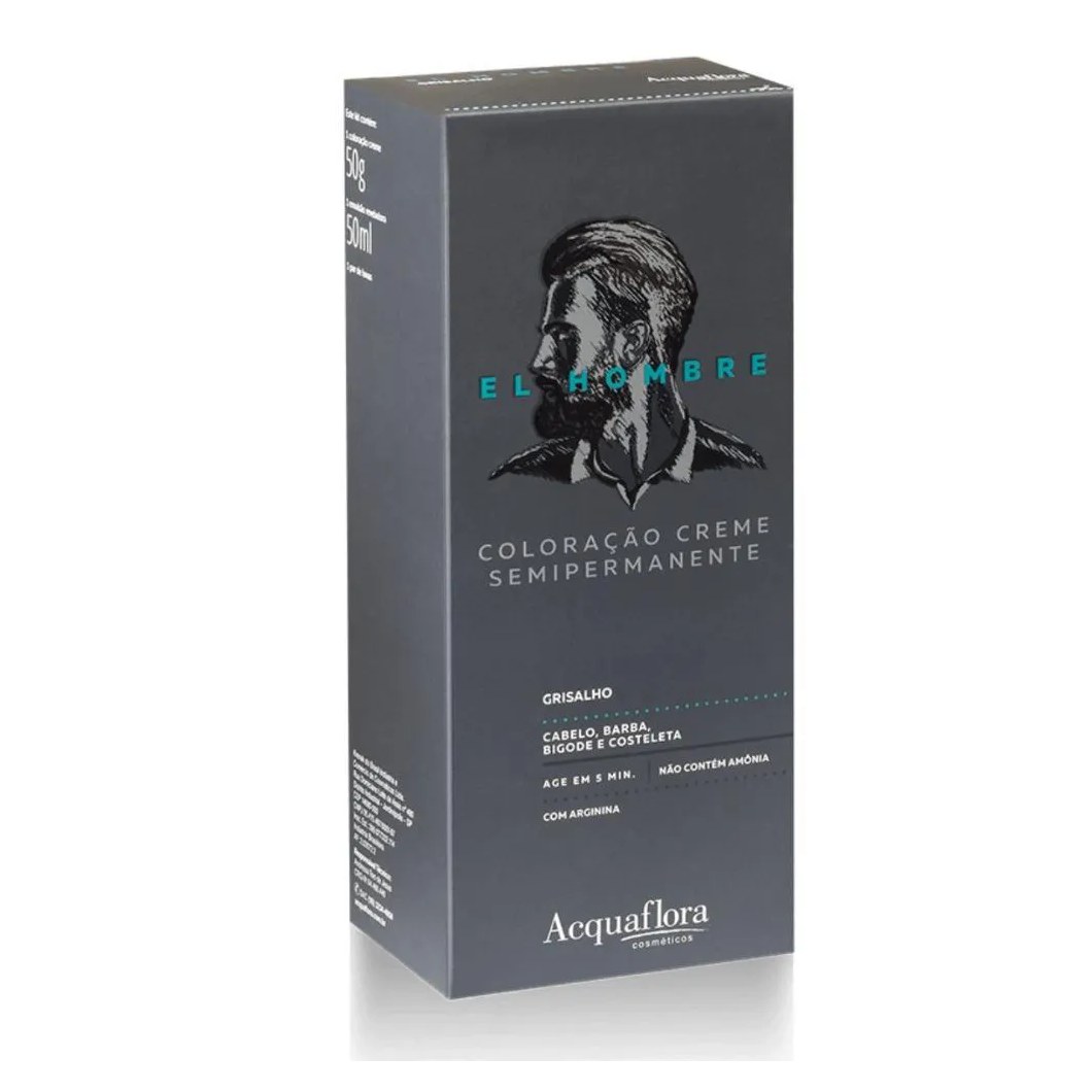 Kit Coloração Creme Semipermanente Acquaflora El Hombre Grisalho