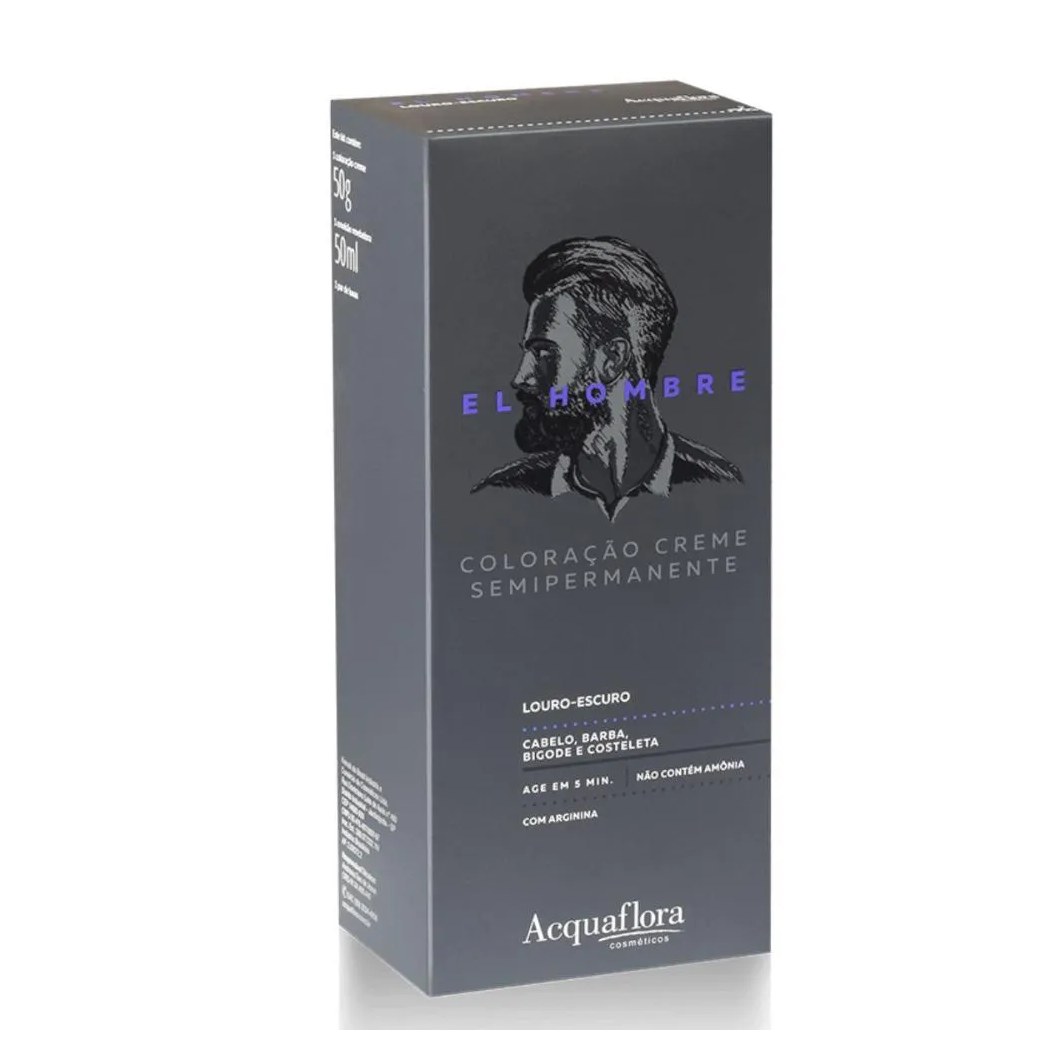 Kit Coloração Creme Semipermanente Acquaflora El Hombre Louro-escuro