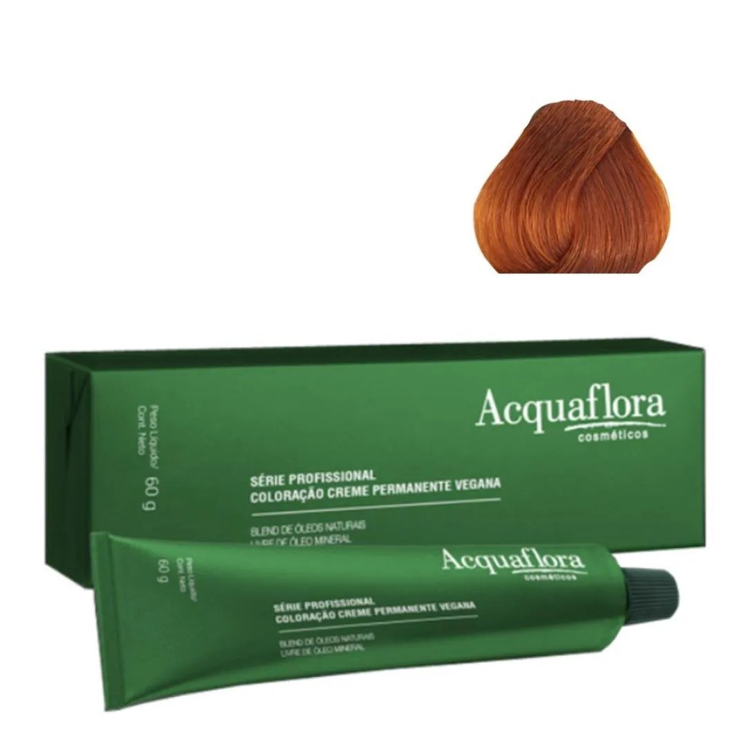 Coloração Creme Acquaflora Vegana 8.44 Louro Claro Cobre Intenso 60g