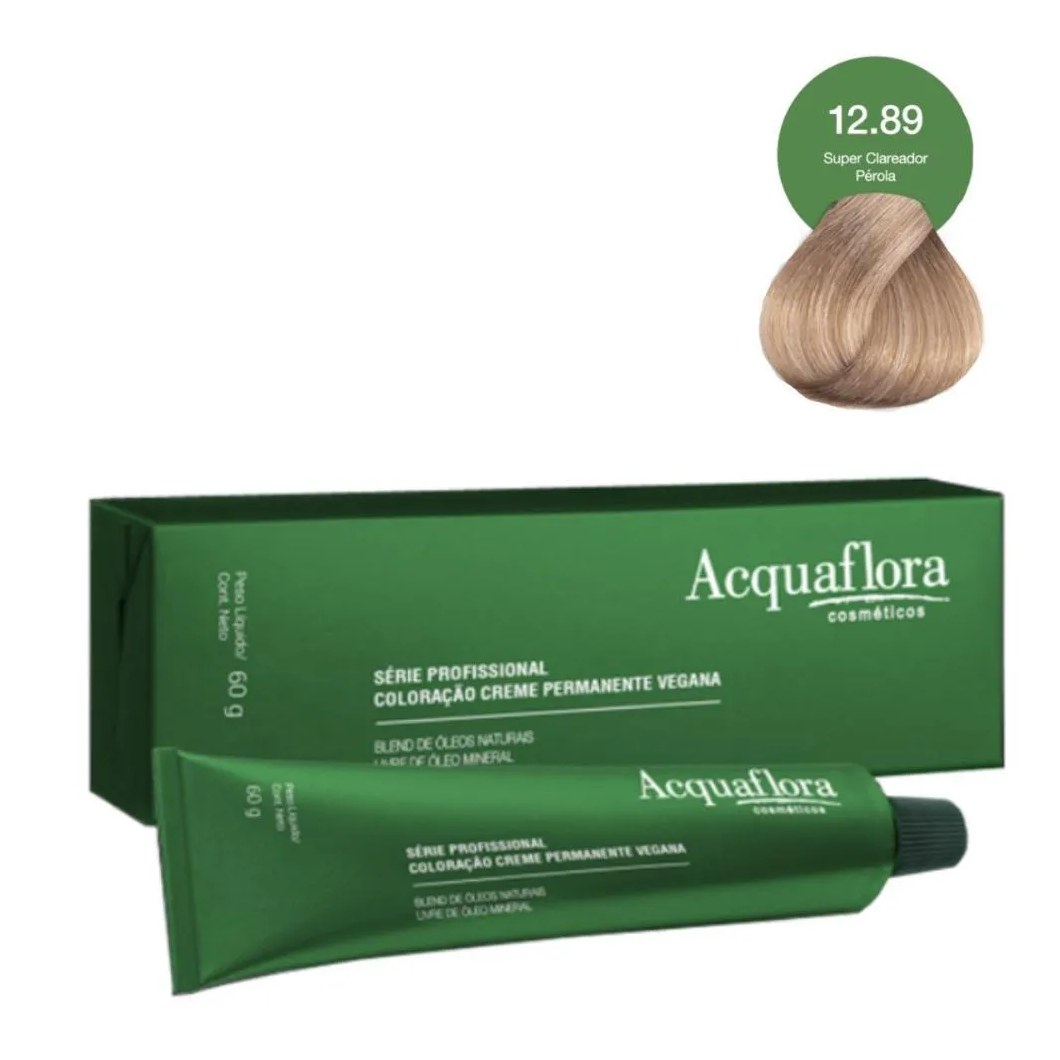 Coloração Creme Acquaflora Vegana 12.89 Superclareador Pérola 60g