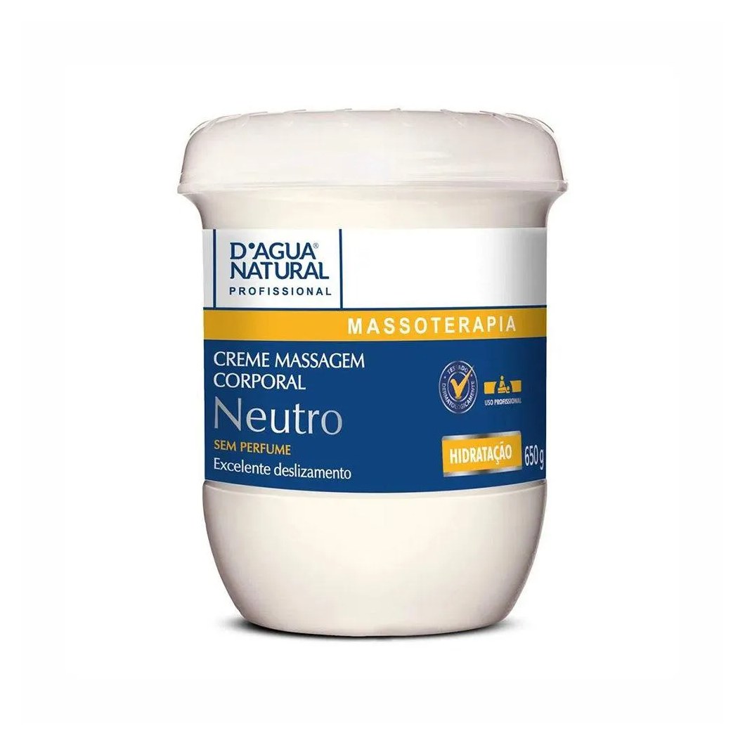 Creme Para Massagem D'Agua Natural Neutro 650G