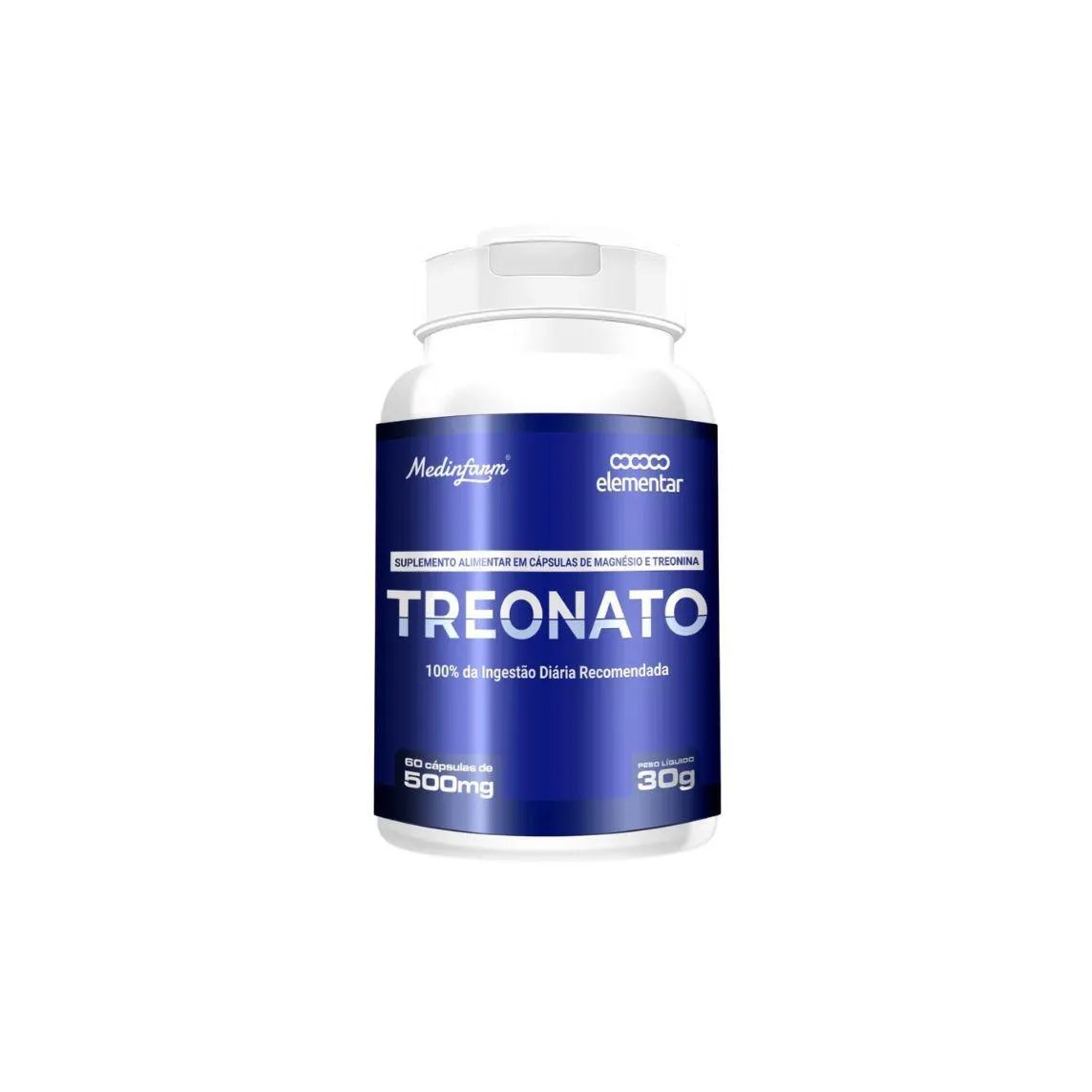 Treonato de Magnésio 60 cápsulas Medinfarm Incolor sem Sabor
