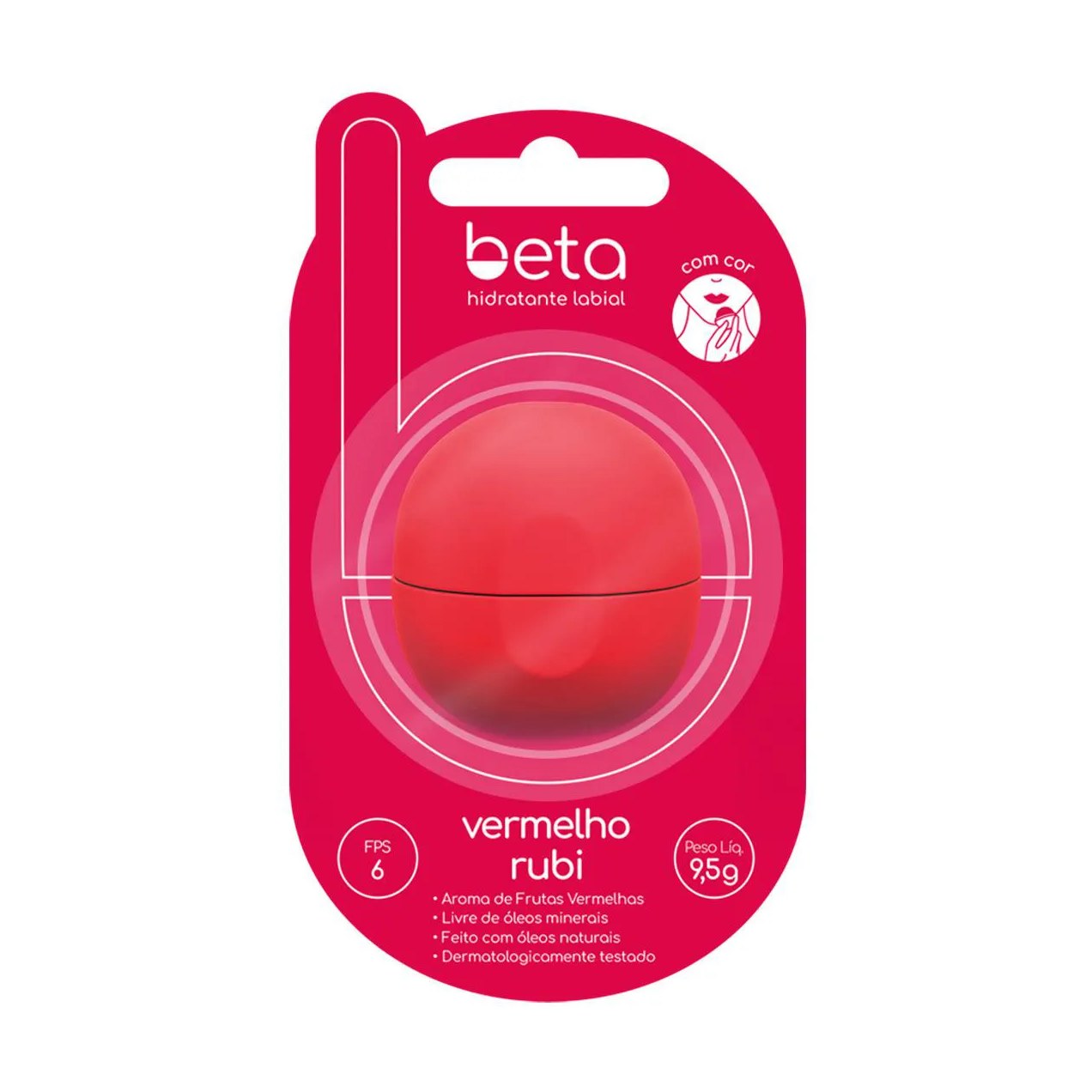 Hidratante Labial Beta Vermelho Rubi 9,5g