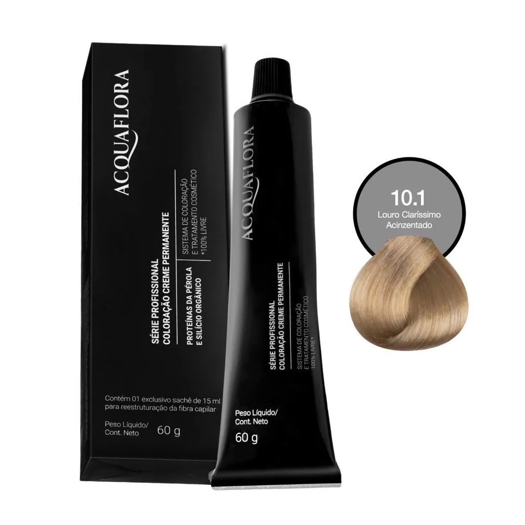 Coloração Acquaflora 10.1 Louro Claríssimo Acinzentado 60g