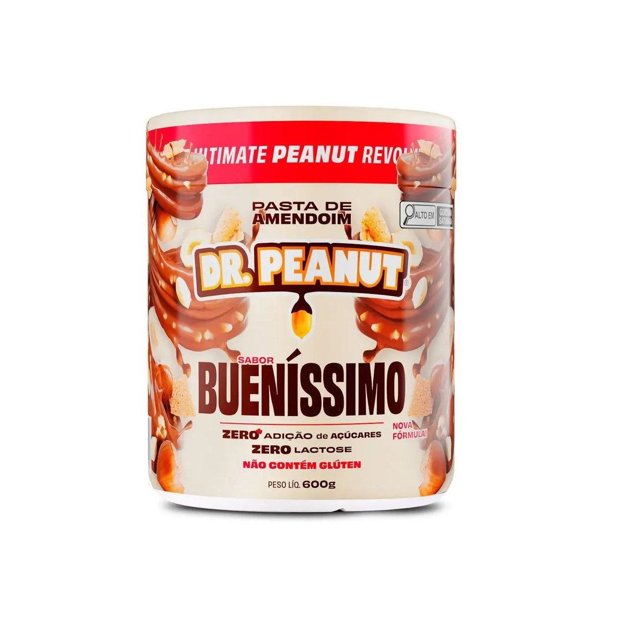 Pasta de Amendoim Bueníssimo com Whey Protein Dr. Peanut 600g