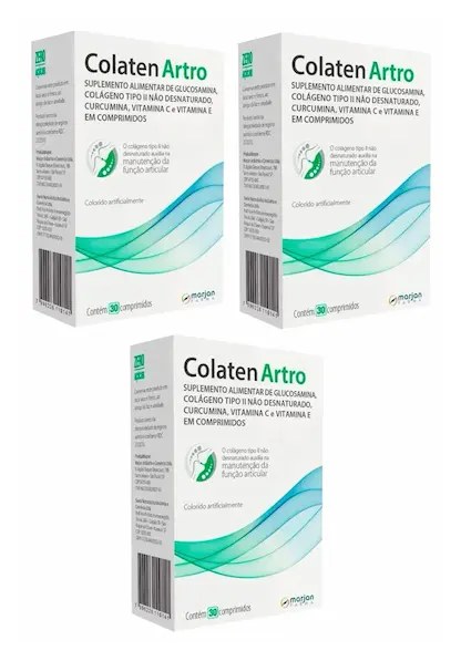 3 Caixas Colaten Artro – Suplemento Para Articulações – 30 Comprimidos