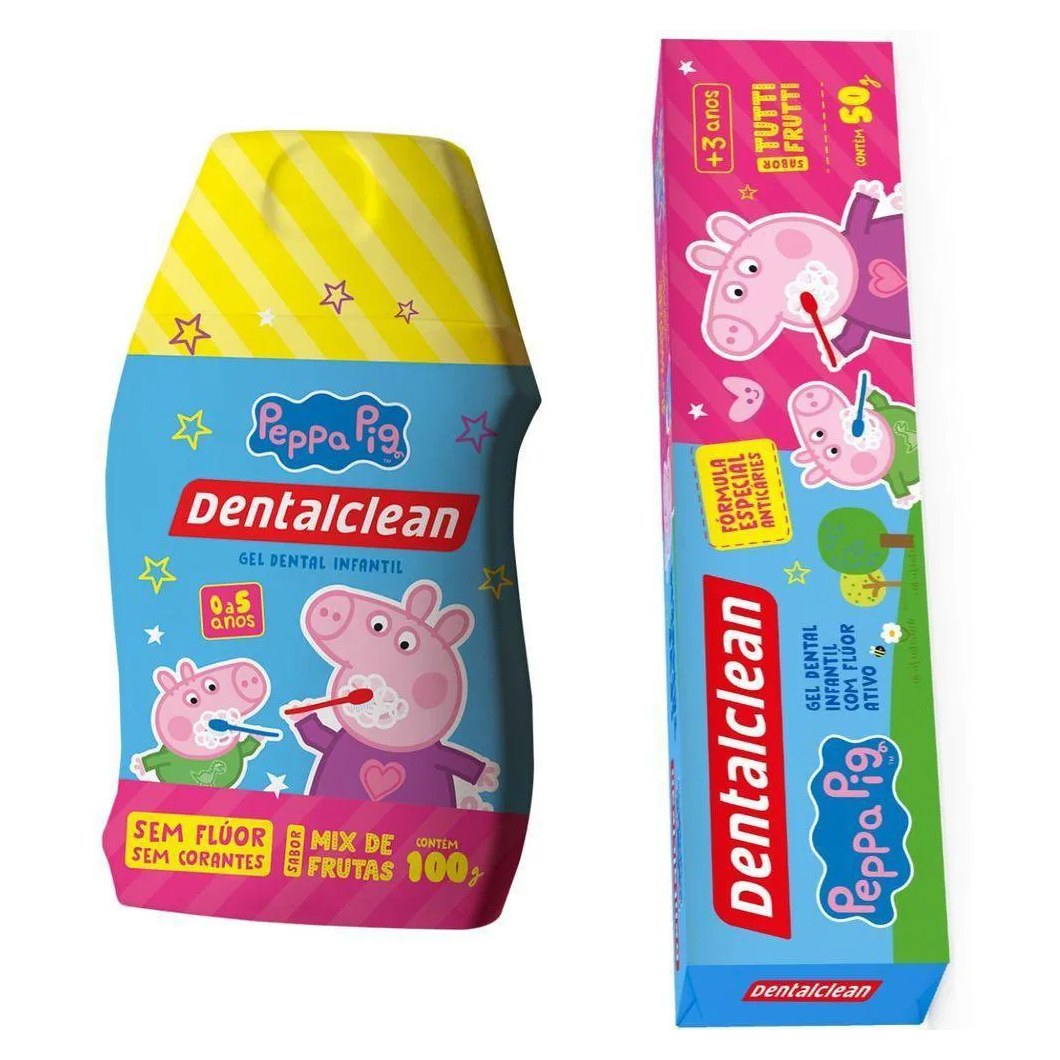 2x Gel Dental Infantil Peppa Pig - com Fluor e sem Fluor