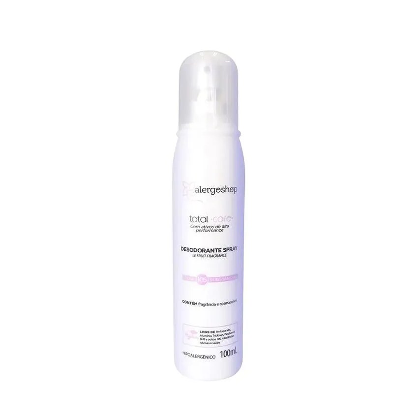 Desodorante Sem Alumínio Spray Alergoshop Total Care Hipoalergênico Sem Perfume 100ml