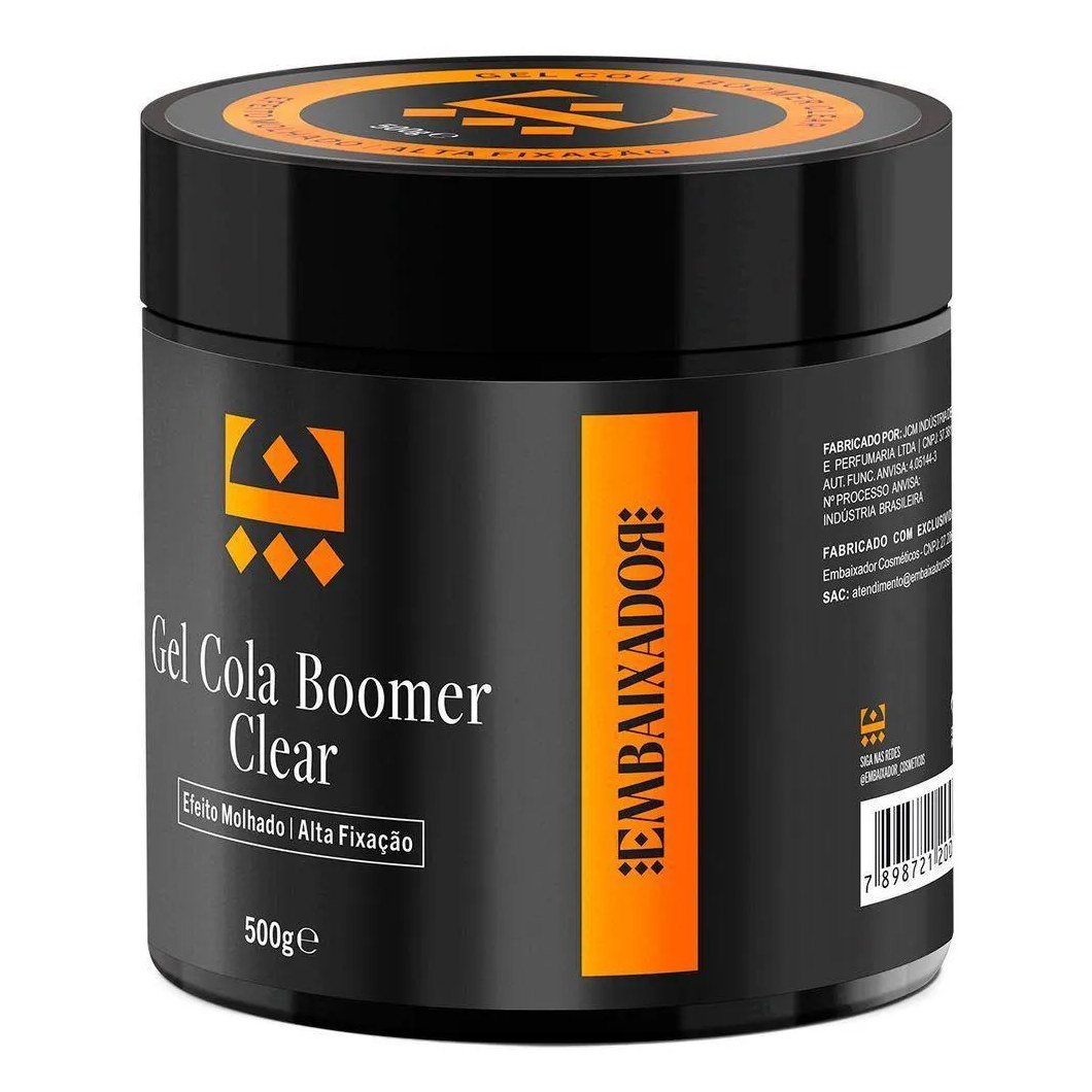 Kit 02 Gel Cola Boomer Clear + 01 Gel Boomer Black Embaixador 500g
