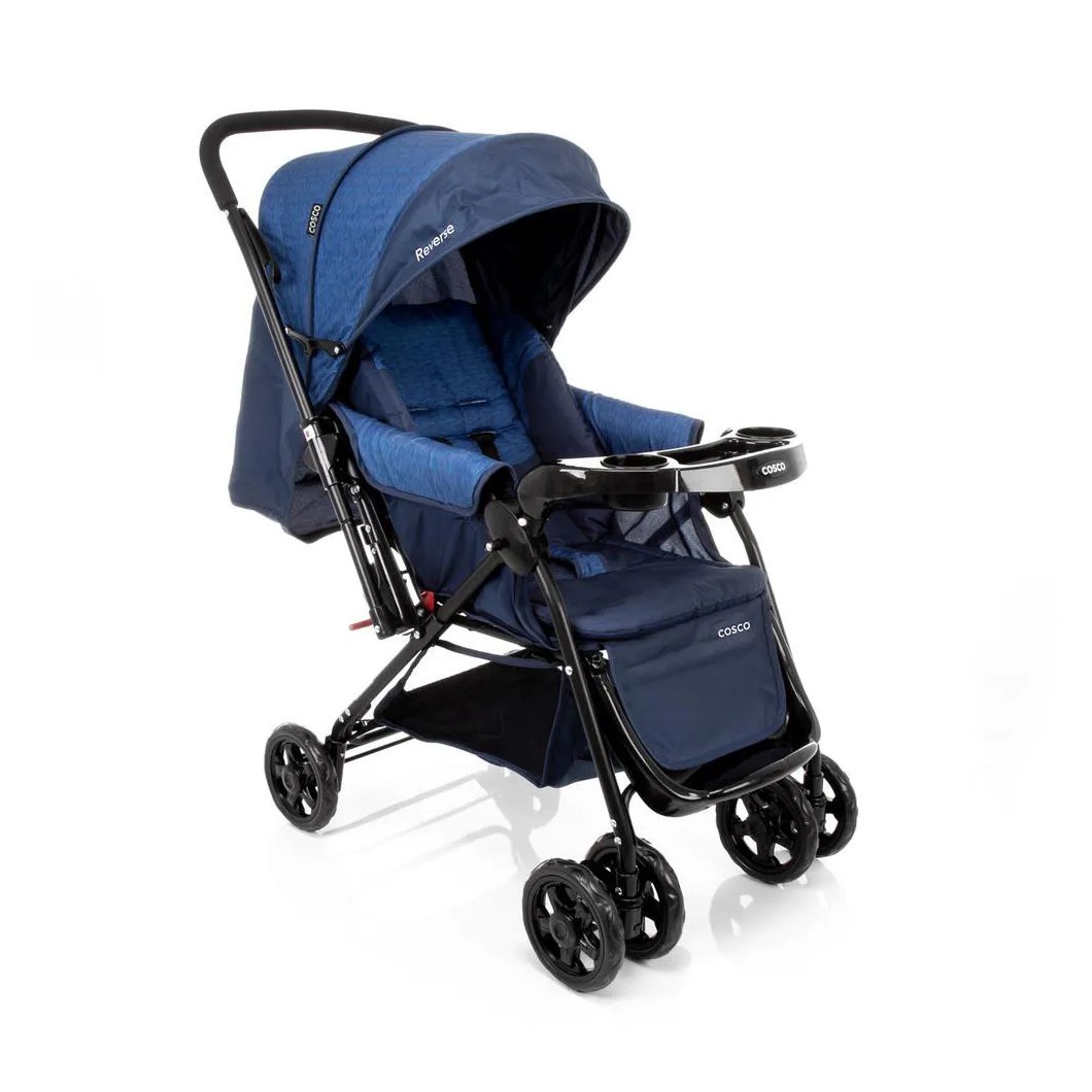Carrinho de Bebê Reverse Cosco - Azul Rajado