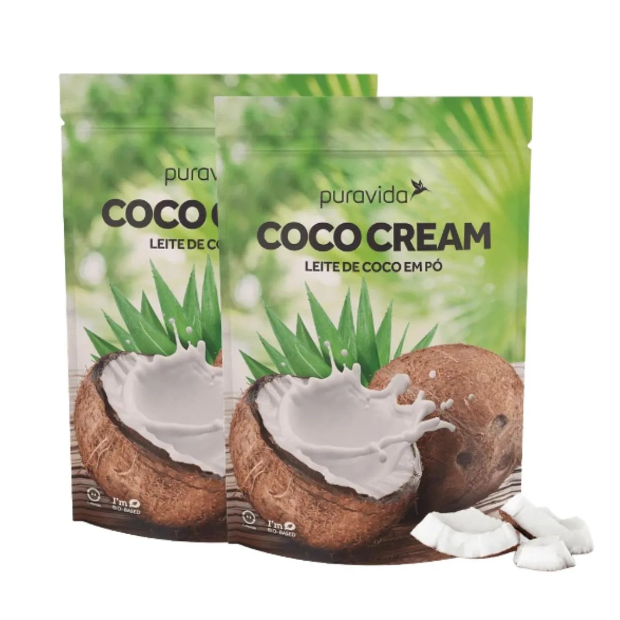 Kit 2 Coco Cream Leite Cremoso em Pó Vegano sem Açúcar Puravida