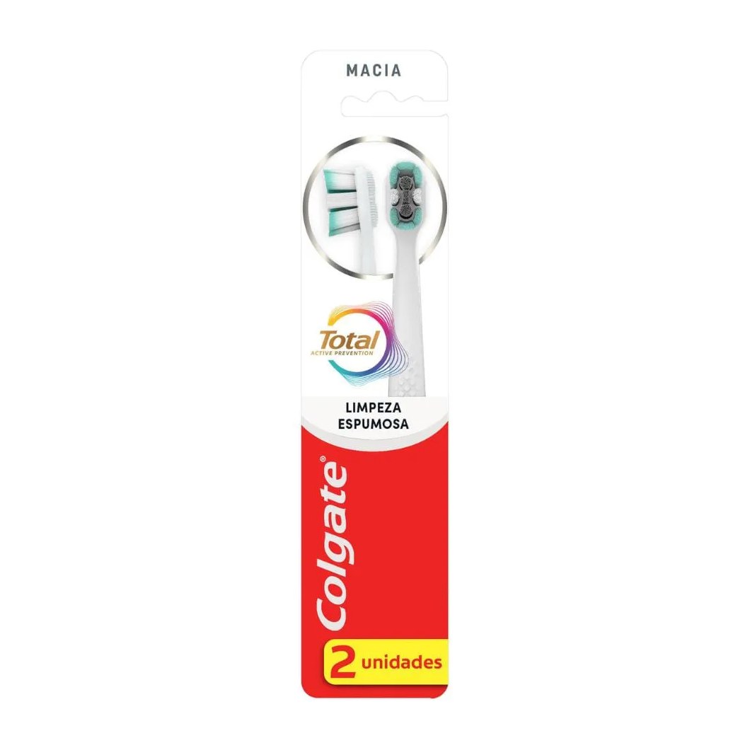 Escova De Dente Colgate Total Limpeza Espumosa 2 Unidades