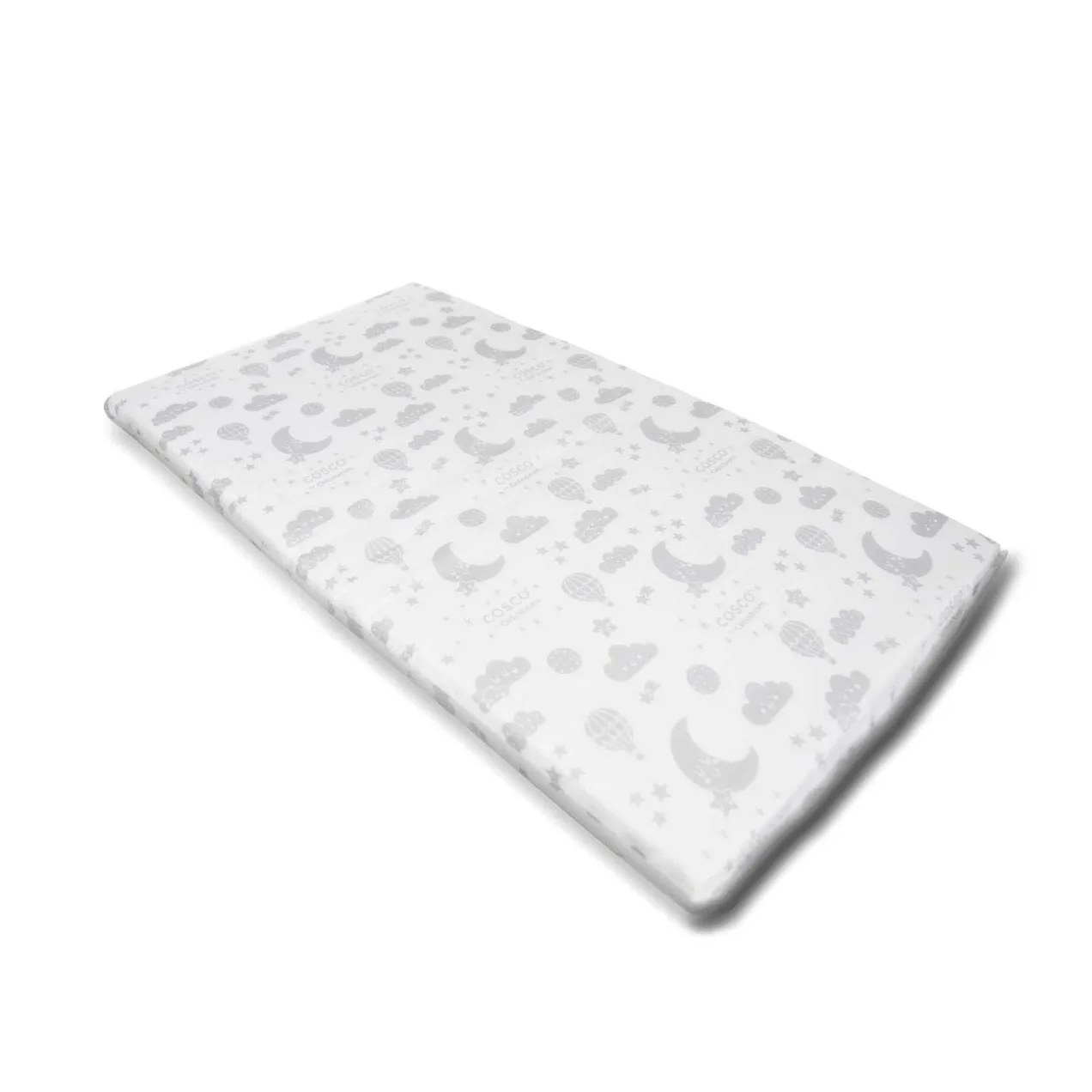 Colchonete para Berço Tam 1 (88x52x4) Cosco - Branco Estampado