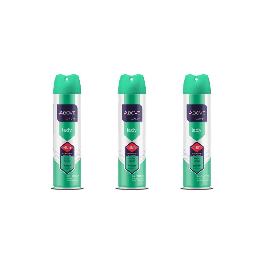 Desodorante Aero Above 150 Ml Feminino Lady - Kit C / 3un