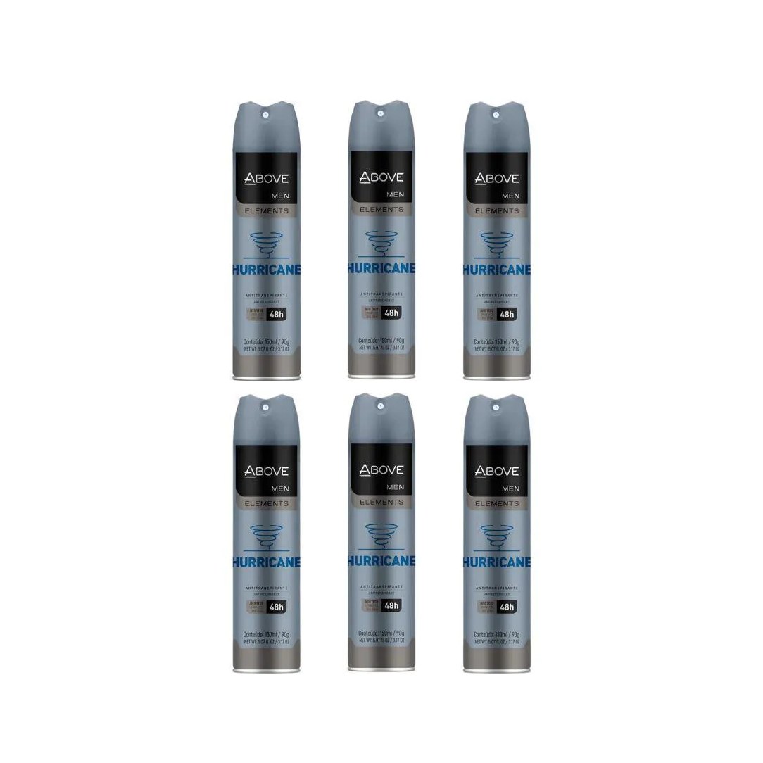 Desodorante Aero Above 150ml Masc Anti Hurricane - Kit 6un