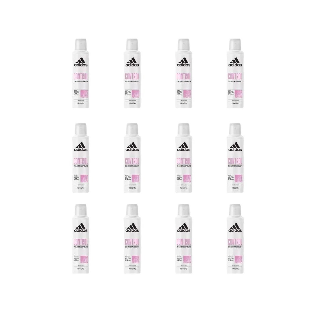 Desodorante Aero Adidas 150ml Fem Control - Kit C/12un