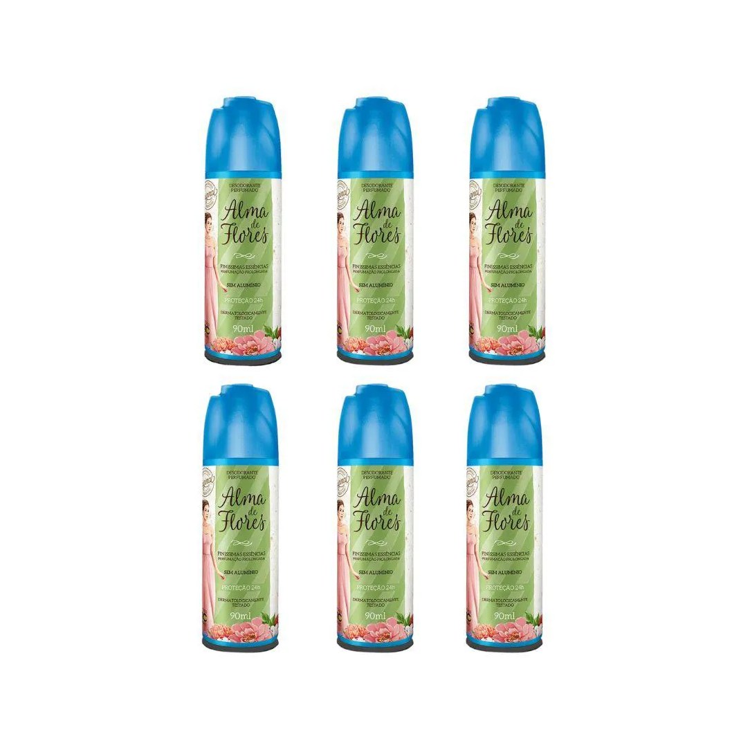Desodorante Spray Alma de Flores Essências Finíssimas 90ml - Kit C / 6un