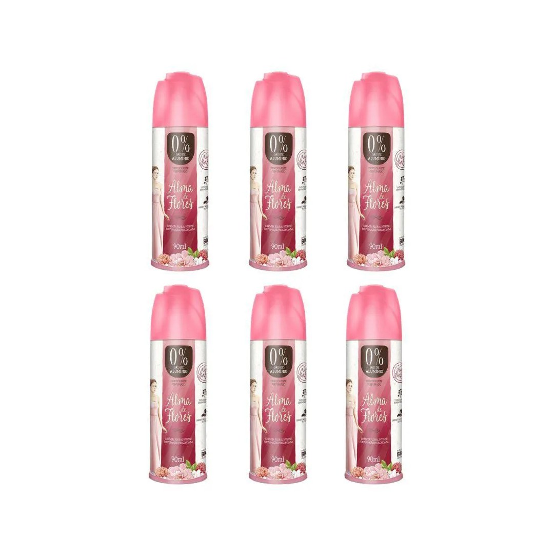 Desodorante Spray Alma de Flores Floral Intense 90ml - Kit C / 6un