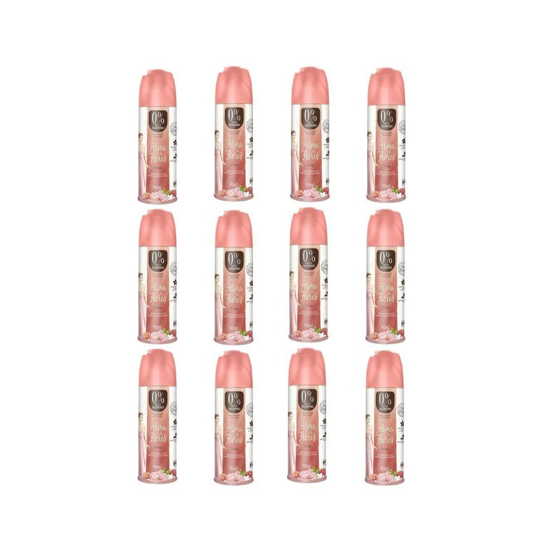 Desodorante Spray Alma de Flores Floral Rose 90ml - Kit C / 12un