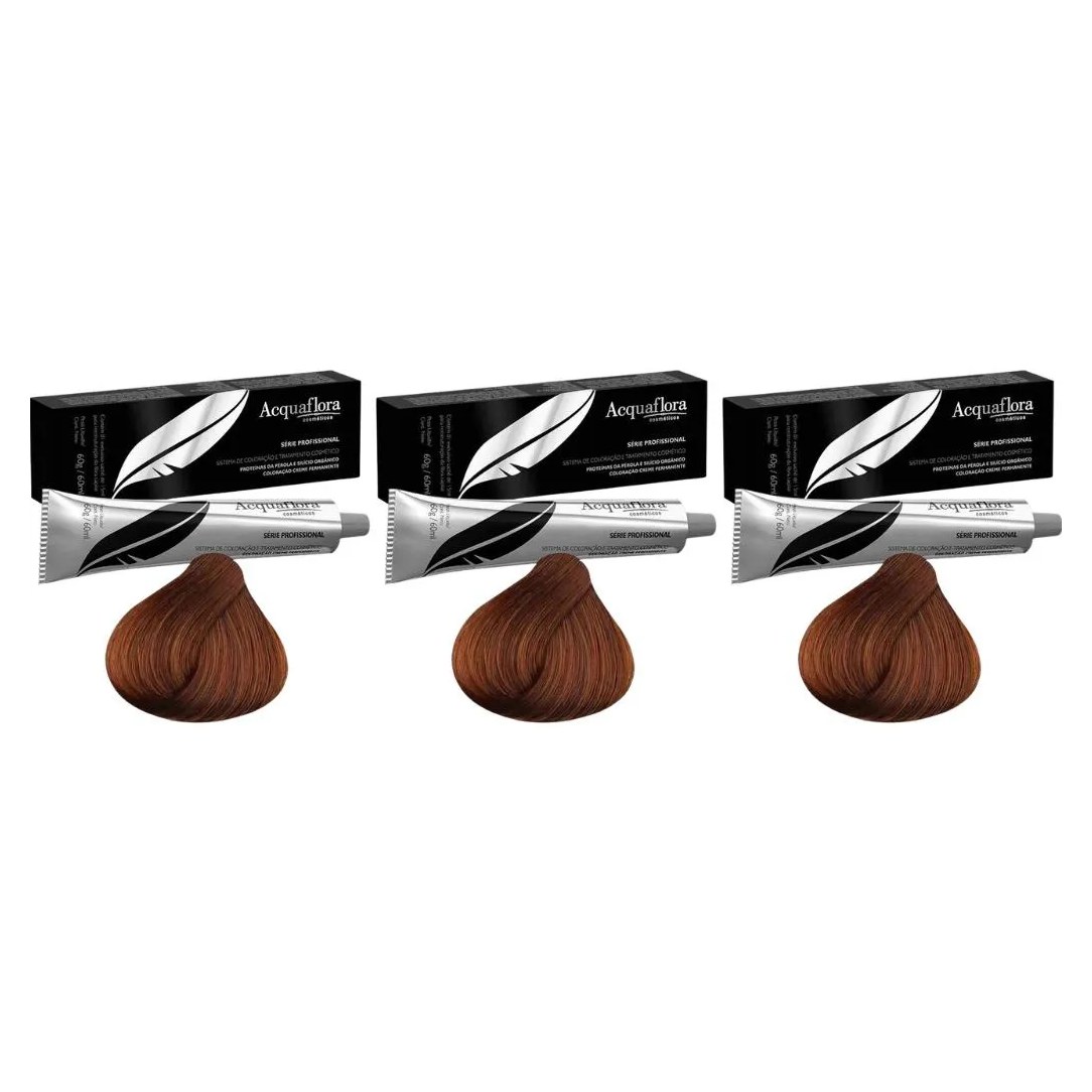 Coloraçao Acquaflora Perm 6.4 Louro Escuro Acob 60g - Kit C / 3un